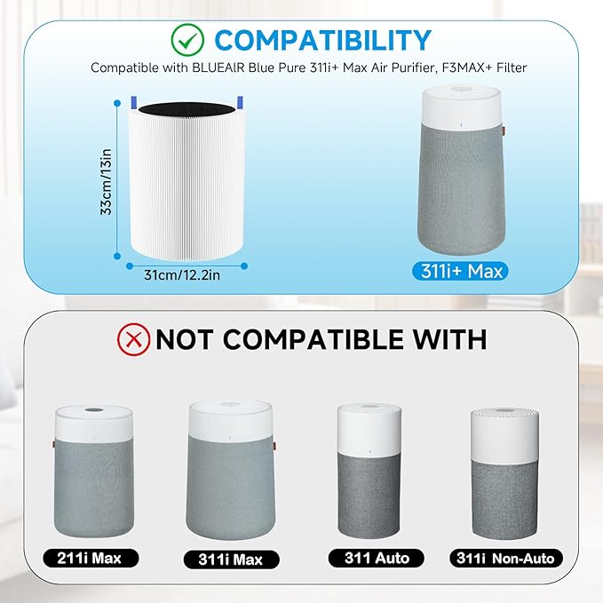 2 Pack 311i+ Max Replacement Filter Compatible - Image 2