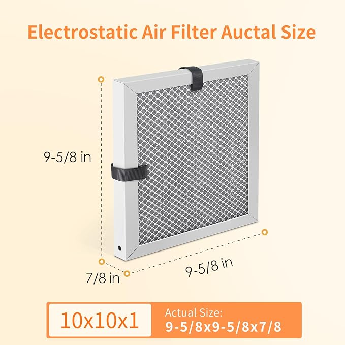 2-Pack 10x10x1 MERV 8 Reusable & Washable Electrostatic Air Filters - Image 2