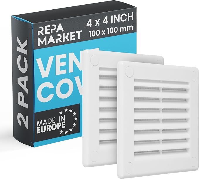 Repa Market 4 x 4 Inch White Square Air Vent Cover by RepaMarket