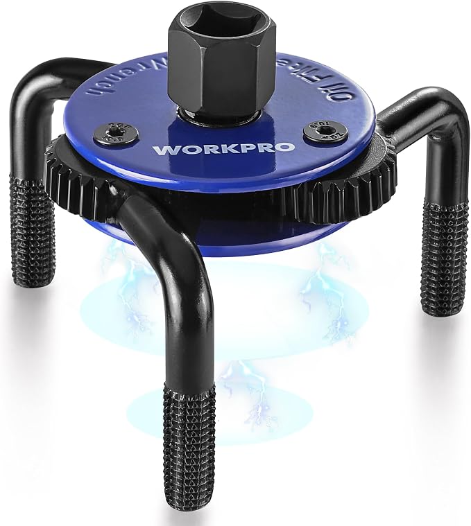 WORKPRO Magnetic Adjustable Oil Filter Wrench, Universal 3-Jaw Removal Tool by WORKPRO