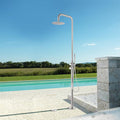 Freestanding Outdoor Shower Kit, 316 Marine Grade Stainless Steel Outside Shower System for Backyard, Pool, Beach, Outdoor Shower Fixtures with Rain Shower Head & Handheld, Brushed Nickel