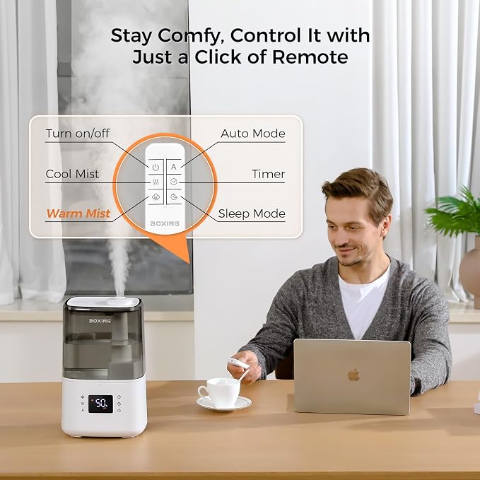 BOXING 4.5L Warm and Cool Mist Ultrasonic Humidifier - Image 4
