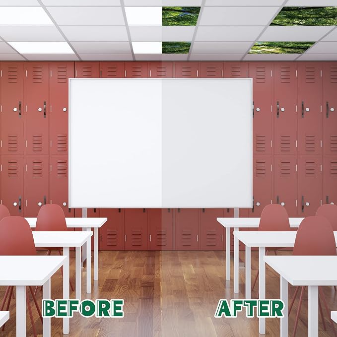 Amylove 4 Pcs Fluorescent Light Covers Classroom Ceiling Panels Light Filters - Image 5