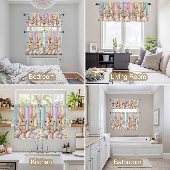 Easter Kitchen Curtains Set 3 Piece - Image 4