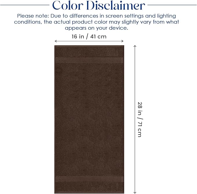 DAN RIVER 6-Pack Premium Hand Towels (16x28 Inches) - 100% Cotton, Ultra Soft, Lightweight, Highly Absorbent Towels for Bathroom, Spa, Gym, Salon, Hotel, and Travel - 550 GSM – Brown