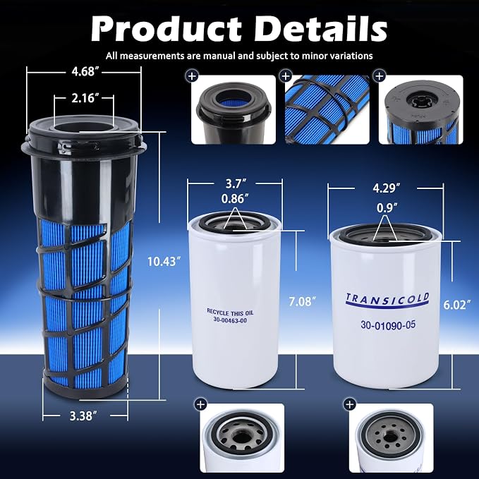 Maintenance Service Filter Kit, Air/Fuel/Oil Filter Set Compatible - Image 6
