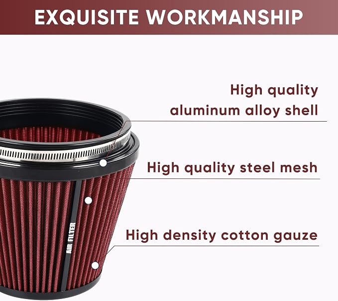 6" 152mm Inlet Cold Air Intake Filter High Flow Honeycomb Top Replacement - Image 6