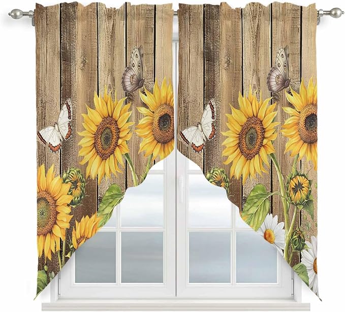 Farmhouse Sunflowers Swag Valances by Unknown