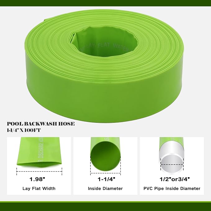 Eastrans 1-1/4'' x 100 FT Pool Backwash Hose - Image 2