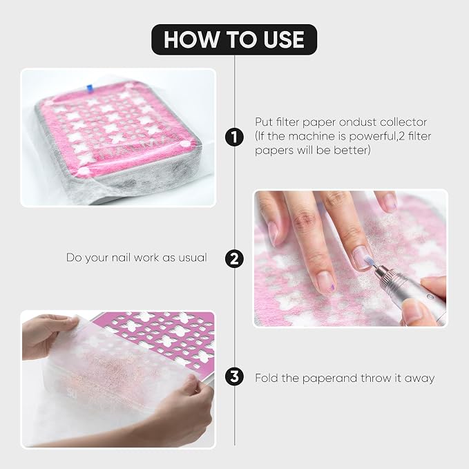 200 Sheets Nail Dust Collector Filter Paper, Disposable Nail Dust Filters - Image 6
