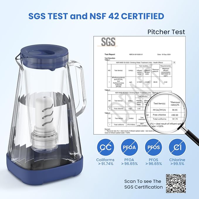 GLACIER FRESH 10 Cup Purela Glass Water Pitcher - Image 2