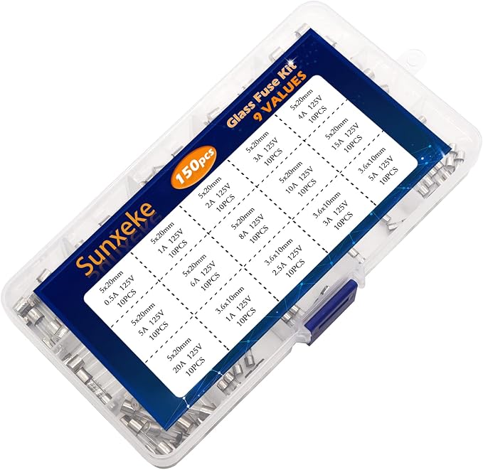 150Pcs Christmas Light Fuses 15 Values 125V Fast Blow Glass Fuses Assortment - Image 8