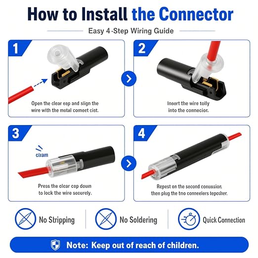 20Pcs Single Wire Plug in Connector, 1-Pin Universal Quick Splice Terminals - Image 5