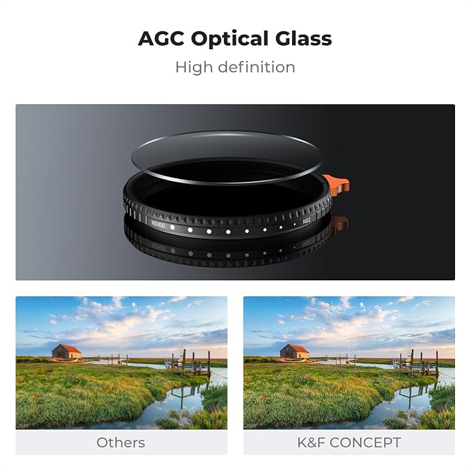 K&F CONCEPT 58mm Ultra-Low Reflectivity Putter Variable ND Filter ND2-ND400 28 - Image 4
