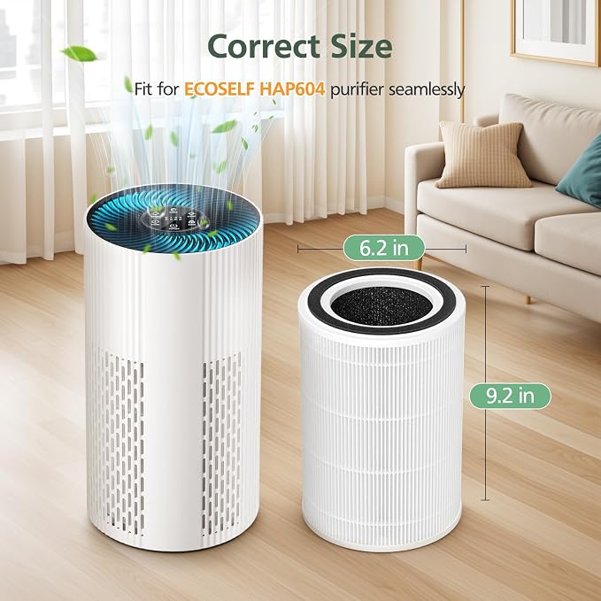 HAP604 Replacement Filter for ECOSELF HAP604 Air Purifier, 3-In-1 Air Filter - Image 2