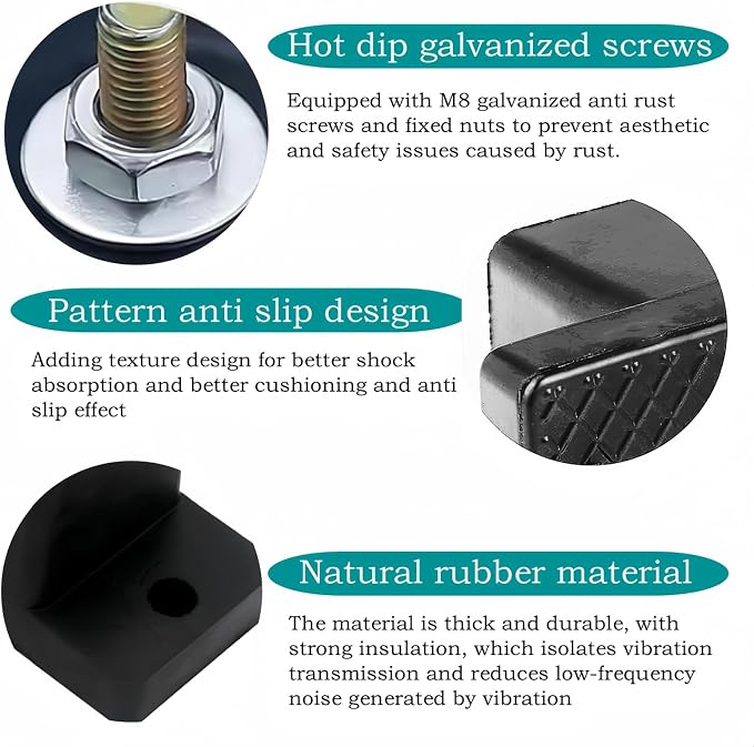 Anti Vibration Pads for Outdoor Mini Split, Anti-Vibration Shock Absorbing - Image 4