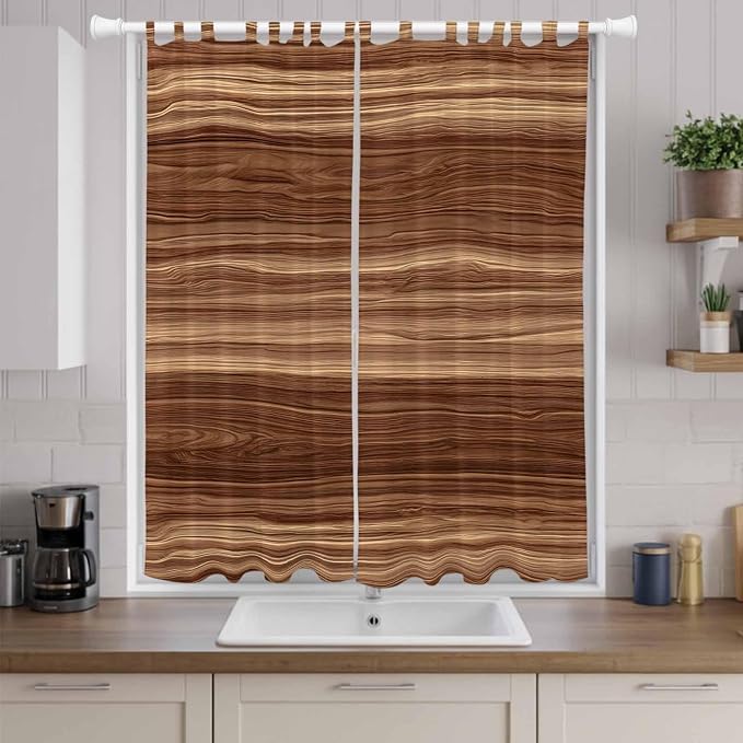 Brown Western Living Room Curtains 84 Inch Length, Window Curtains Tab Top - Image 9