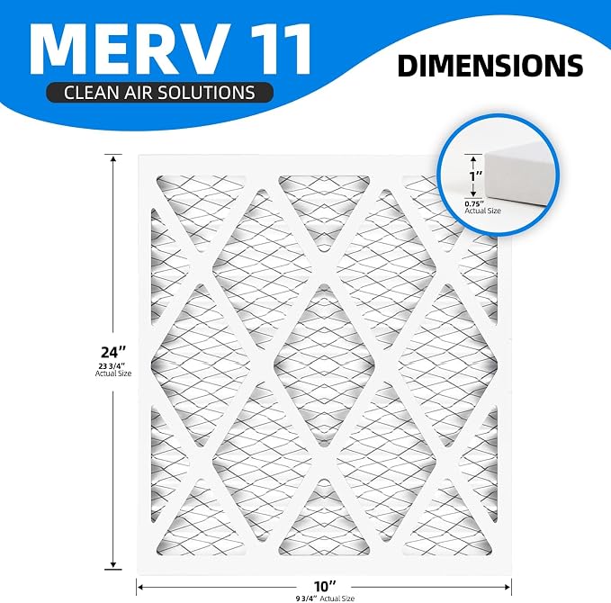 10x24x1 Air Filter, MPR 1200 & FPR 7, MERV 11 Pleated Air Filter - Image 3