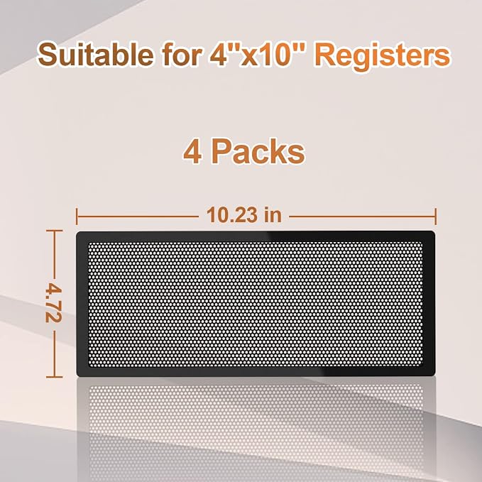 Floor Register Vent Cover- 4"x10" Air Vent Screen Mesh, Frame Tape Perfect - Image 6