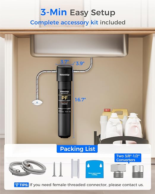 Waterdrop 15UA-PF Under Sink Water Filter, .% , 96% Chloramine - Image 9