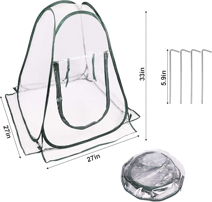 Pop up Greenhouse Cover, Transparent PVC Mini Small Grow Plant House Tent - Image 2