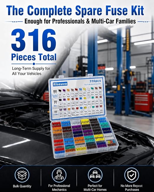 Riseuvo 316 Pcs Car Fuses Kit - Image 2