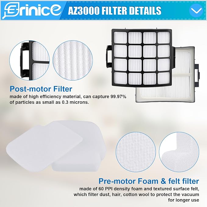 AZ3002 Filter Replacement Part for Shark Stratos DuoClean PowerFins HairPro - Image 6