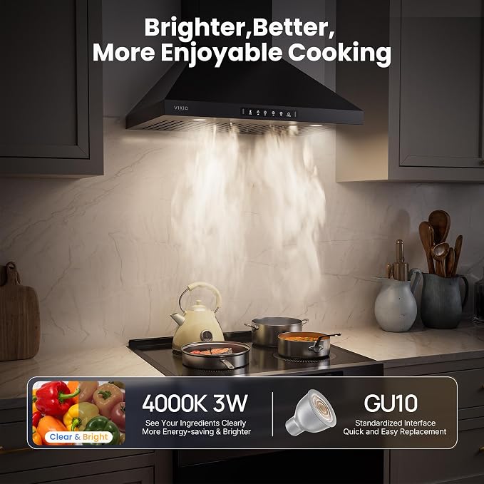 Wall Mount 36 Inch Range Hood 900 CFM, Ductless/Ducted Convertible, 3-speed - Image 7