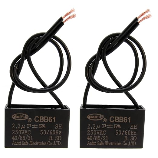CBB61 Capacitor 2.2uf 250V AC Ceiling Fan 2 Wire 50/60Hz by AKZYTUE