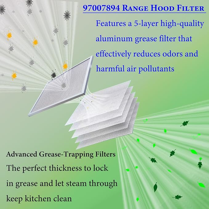 2-Pack upgraded 97007894 kitchen vent hood filter 9.9" x 11.7" x 0.38" Fit - Image 4