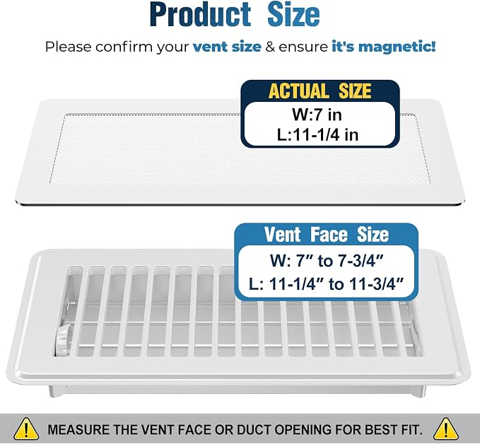 Magnetic Vent Covers with Vent Screen 7x11.3 Inch, Ceiling Air Vents to Block - Image 2