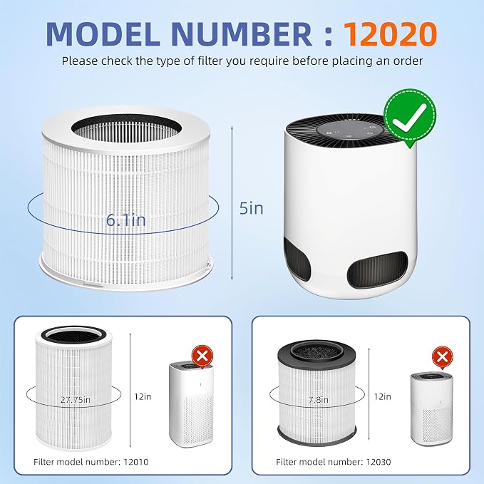 12020 HEPA Replacement Filter for Clorox Tabletop Room Air Purifier 11020 & - Image 5