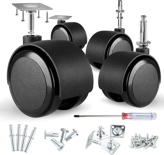 2 inch Caster Wheels 5/16 inch Valve stem and Rotating top Plate Installation by Apllamo