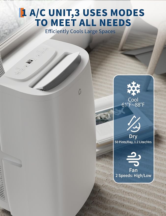 14, 000 BTU Portable Air Conditioner, 3 in-1 Portable AC Unit - Image 3