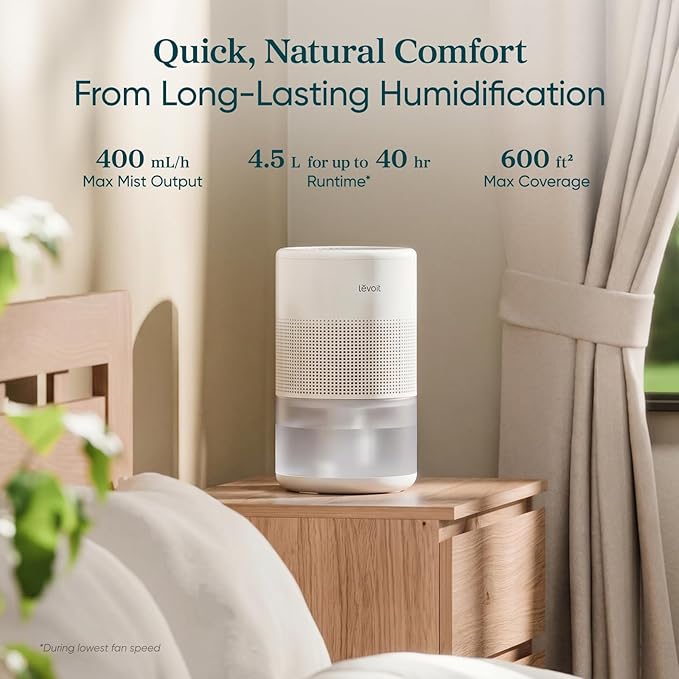 LEVOIT Evaporative Humidifiers for Bedroom Large Room, Reusable Filter | 4.5L - Image 7