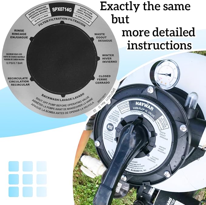Pool Sand Filter Label Sticker Replacement - Image 5