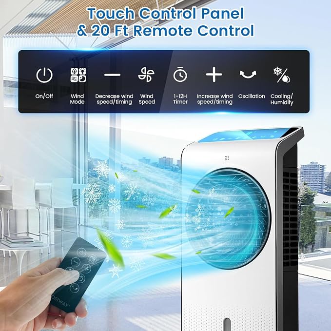 ARLIME Evaporative Air Cooler, 3-in-1 Portable Air Conditioner, AC Fan w/ 3 - Image 4