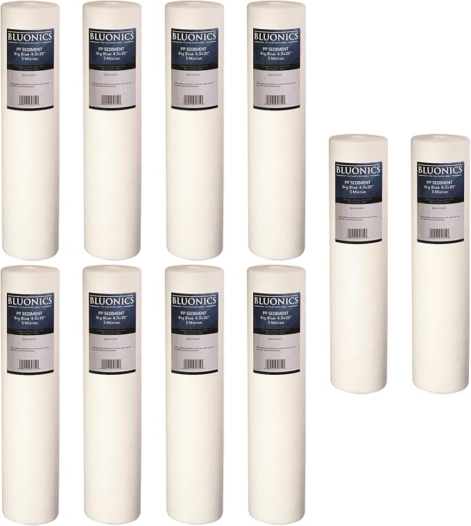 BLUONICS Sediment Replacement Water Filters Ten 4.5" x 20" Whole House by BLUONICS