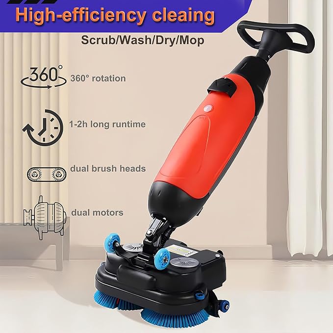 Floor Polisher Commercial, Dual-Brush Rotary Floor Scrubber, Lightweight - Image 3
