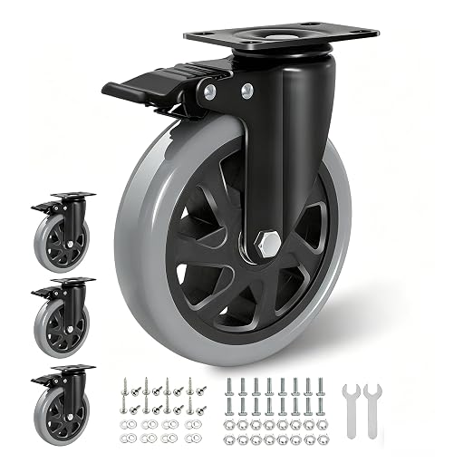 6 Inch Caster Wheels Set of 4 Heavy Duty Swivel Caster by BZOLIHEU