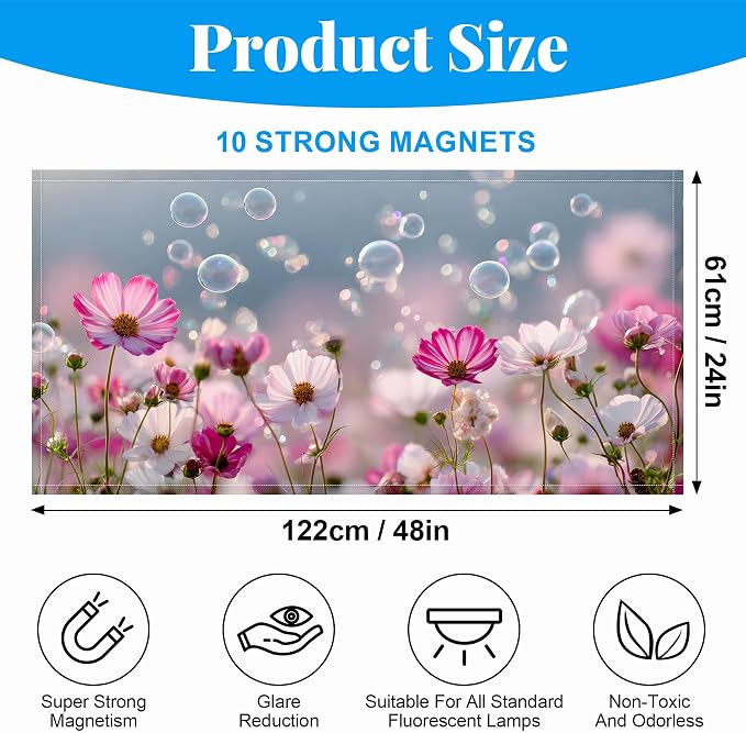 2 Pack Fluorescent Light Covers- 4 x 2 Feet Magnetic Ceiling Light Cover Room - Image 2