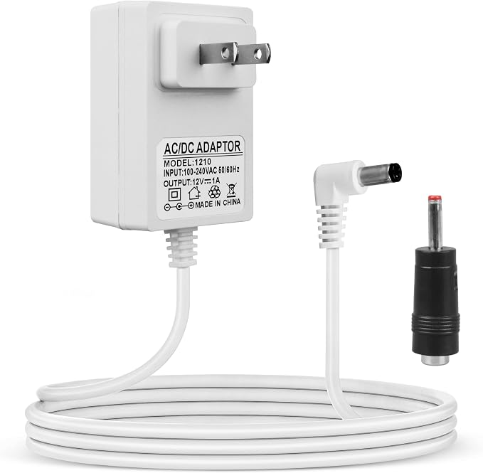 12V/1A Power Cord Adapter for Levoit Core Mini Air Purifier, Replacement by KIBOVAMO