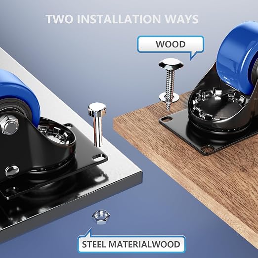 2 Inch Swivel Caster Wheels, Heavy Duty Casters Set of 4 - Image 5