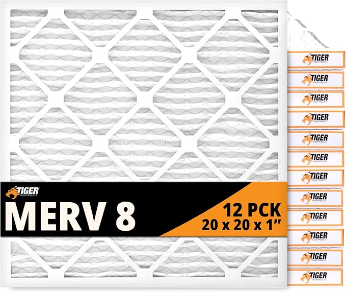 Tiger Tough 20x20x1 Air Filter MERV 8 MPR 600-800, High-Performance Pleated by TIGERTOUGHPRODUCTS