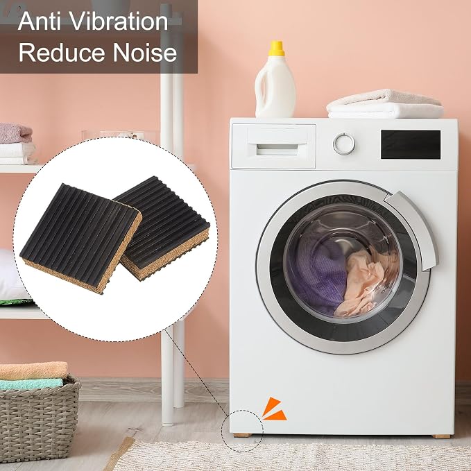 HARFINGTON 4pcs Rubber Anti Vibration Pads 3" x 3" x 7/8" Isolation Vibration - Image 6