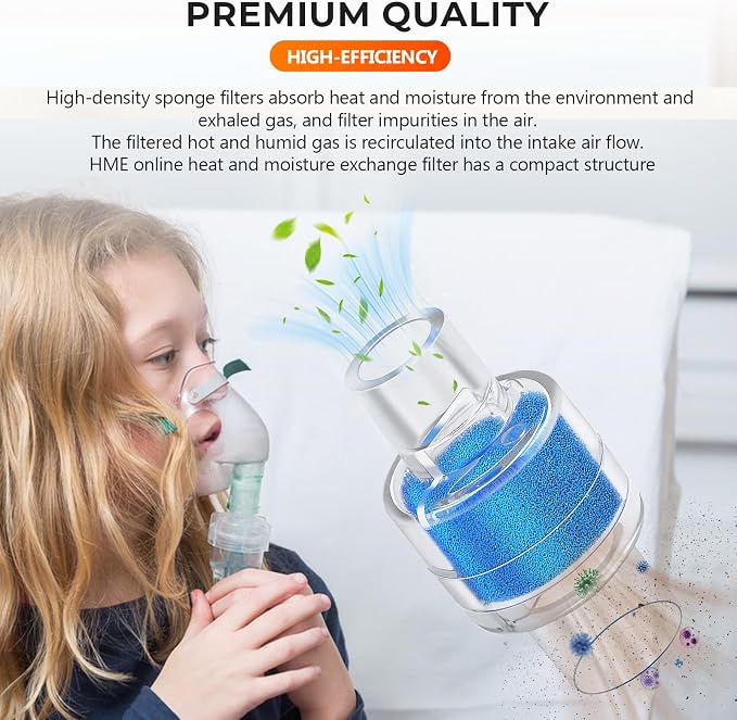 6 Pack HME Heat Moisture Exchanger/Exchange Filter in-Line Humidification - Image 3