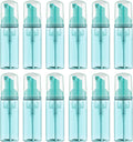 2 Oz Empty Foam Pump Bottle (12PCS) Travel Foaming Soap Dispenser for Hand Soap, Lash Shampoo Cleanser (Green)