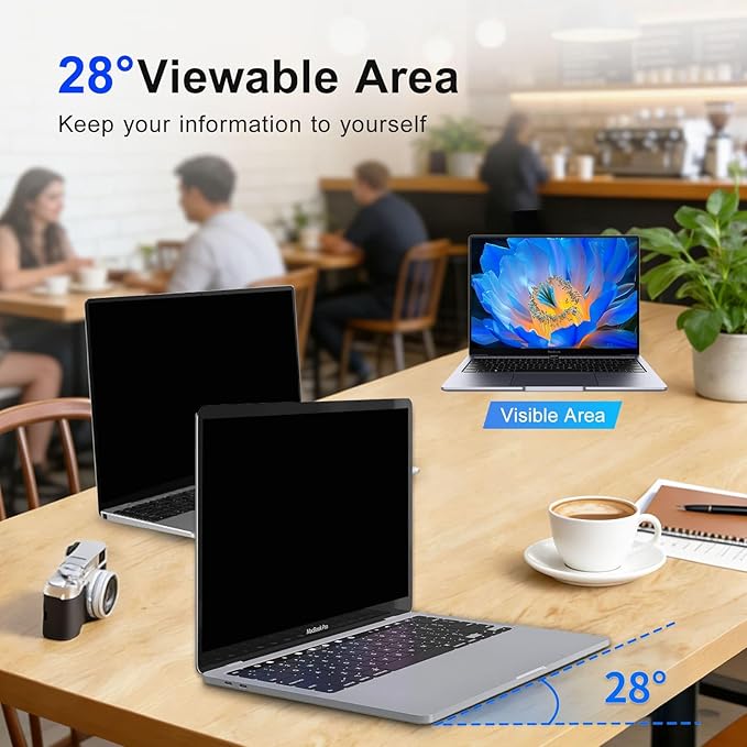 2Pack Magnetic 14 Inch Laptop Privacy Screen 16:9 Aspect Ratio, Removable - Image 3