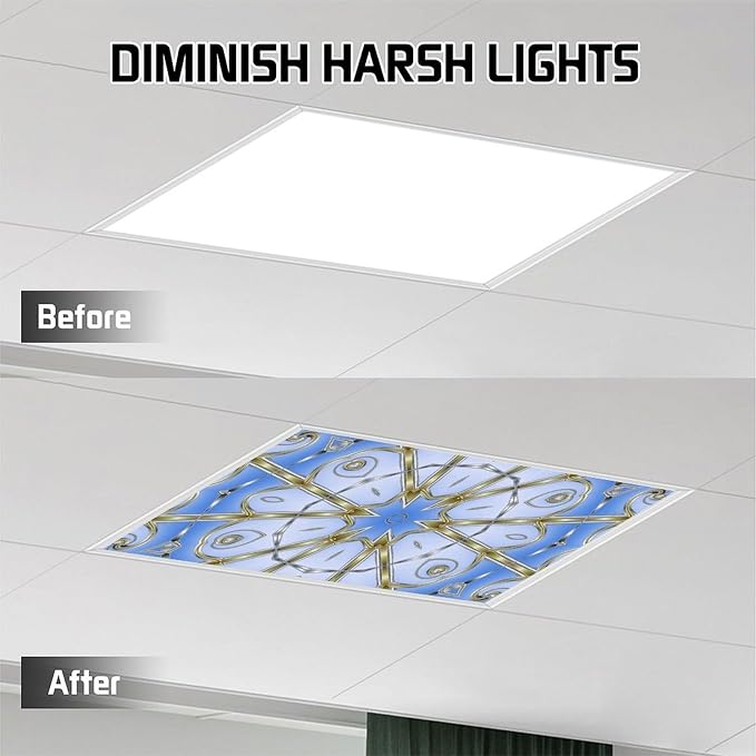 2 Pack Fluorescent Light Covers 4 X 2 Feet Mandela Magnetic Light Cover - Image 5