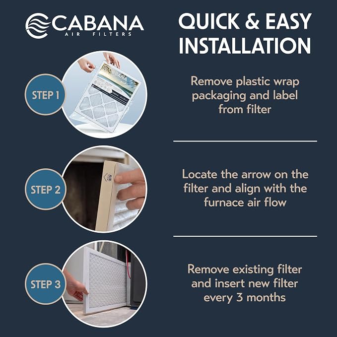 Cabana Filters 6-Pack 16x16x1 MERV 8 AC Furnace Air Filter - Image 3